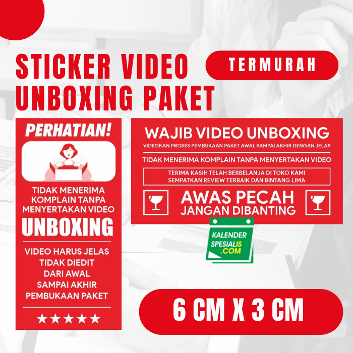 

PROMO STICKER VIDEO UNBOXING PAKET Uk. 6 x 3 CM