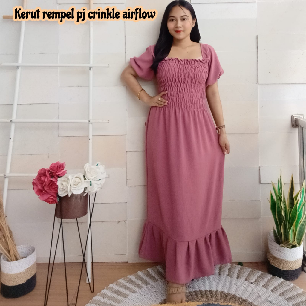 DRESS KERUT REMPEL CRINKLE AIRFLOW
