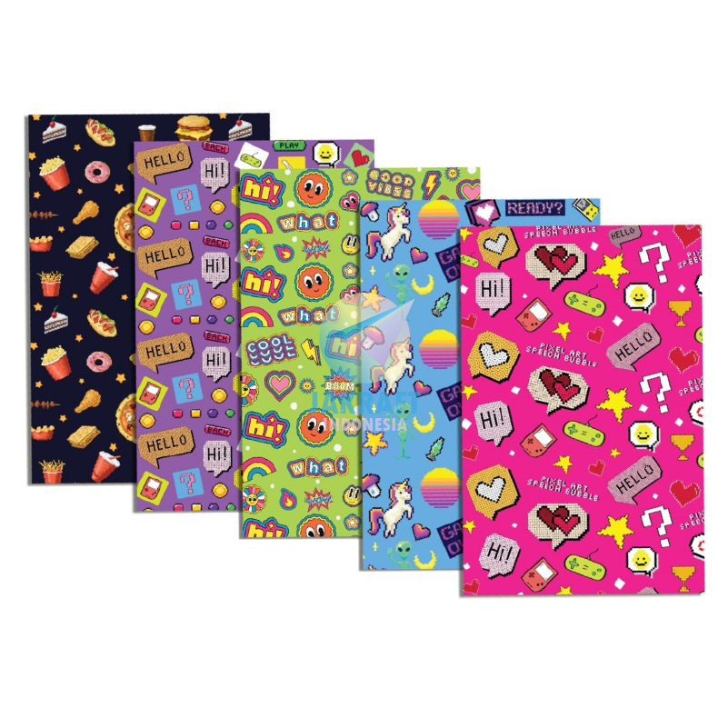 

(50 Lembar) Kertas Kado Video Game Pixel Art Lucu HVS Doff Doft Matte Gift Wrap Mix Seperti SiDU Sinar Dunia