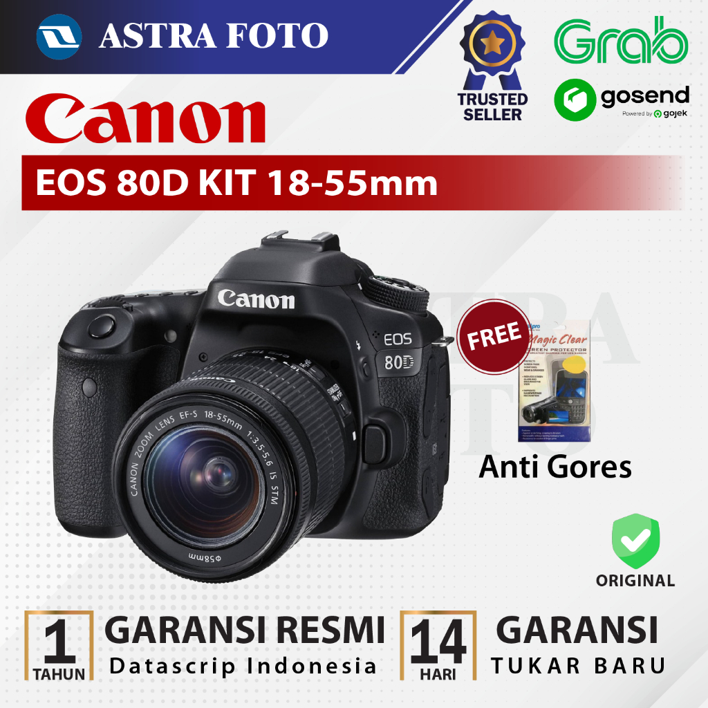 CANON EOS 80D KIT 18-55mm IS STM GARANSI RESMI - KAMERA DSLR