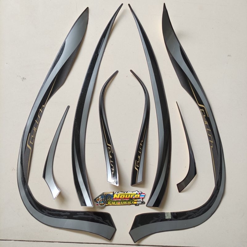 stiker striping motor honda scoopy 2022 prestige stylish brown matte list body standar terbaik termu