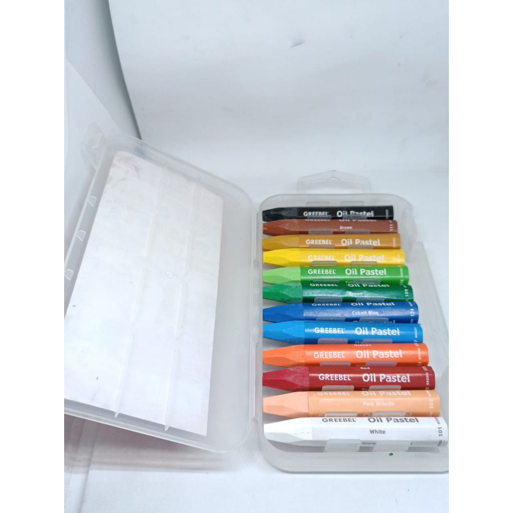 CRAYON OIL PASTEL KRAYON 12 WARNA PANJANG PENDEK MEREK GREEBLE 12C XS / 12C 1 PAK ISI 12 WARNA