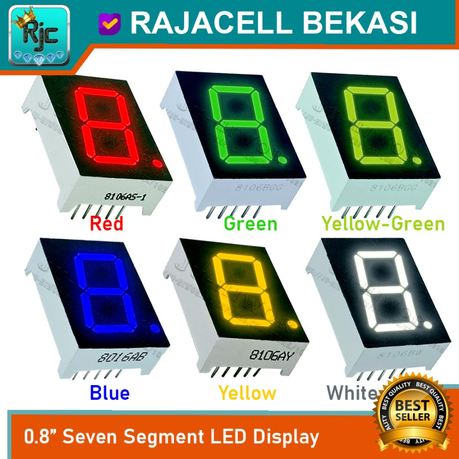 0.8" Seven Segment Display 1 Digit 7-Segment 0,8 inch LED Digital Tube