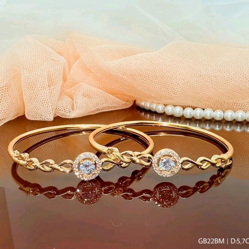 gelang titanium lapis emas