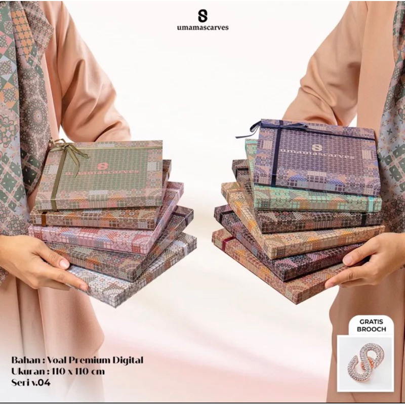Jilbab Voal Motif UMAMA SCRAVES BOX | Voal Premium UMAMA BOX