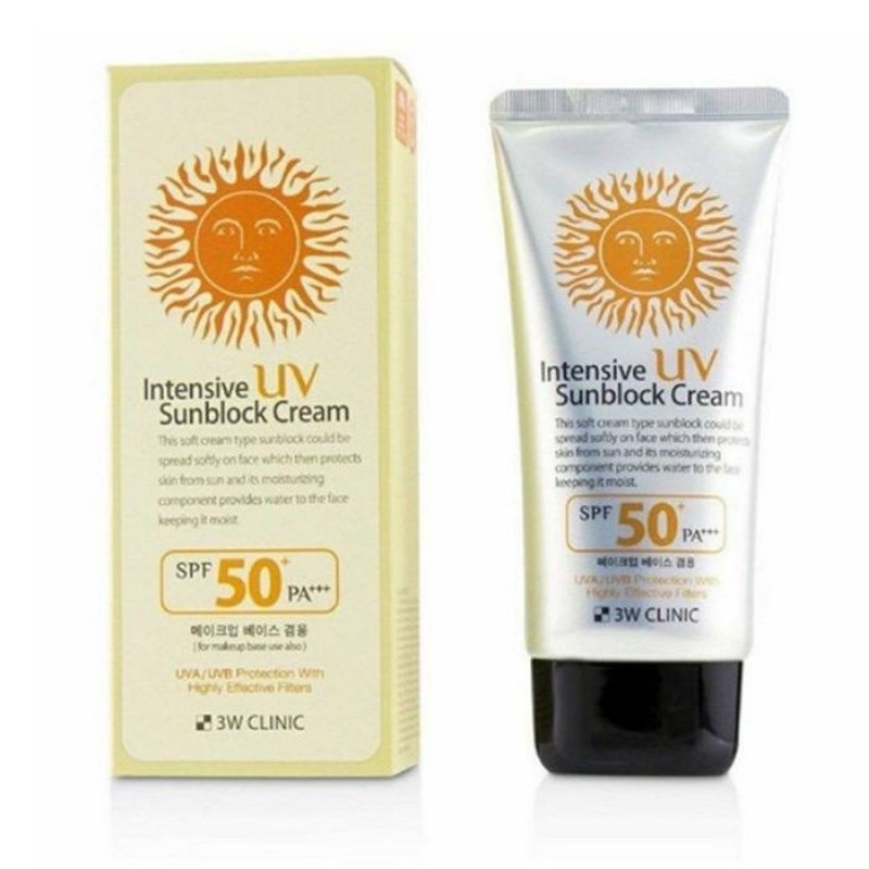 3W Clinic Intensive UV Sunblock Cream SPF50 PA+++ 70ml NEW ORI