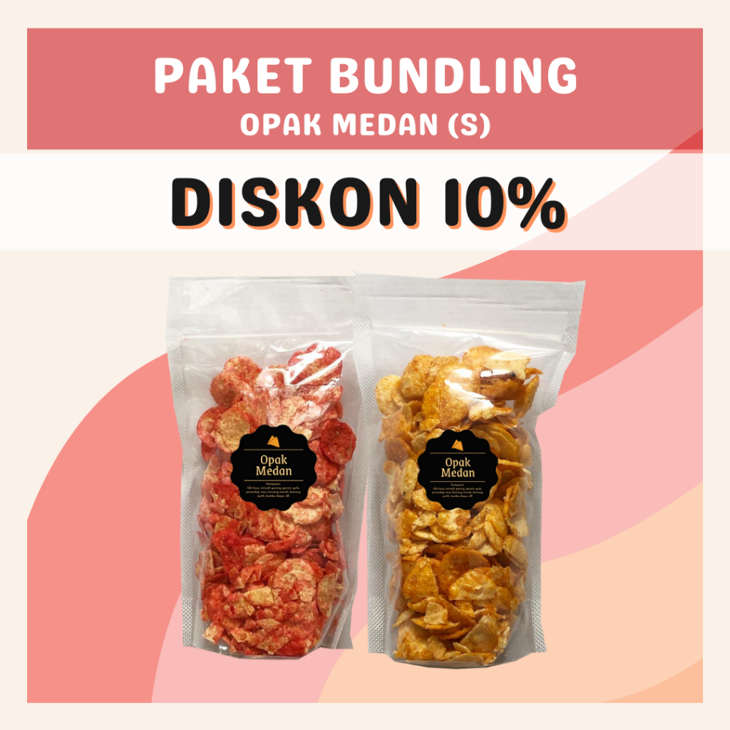 [DELISH SNACKS] Paket Bundling Opak Kuning + Merah (S) / Bundle Package Snack Cemilan Camilan Opak Medan