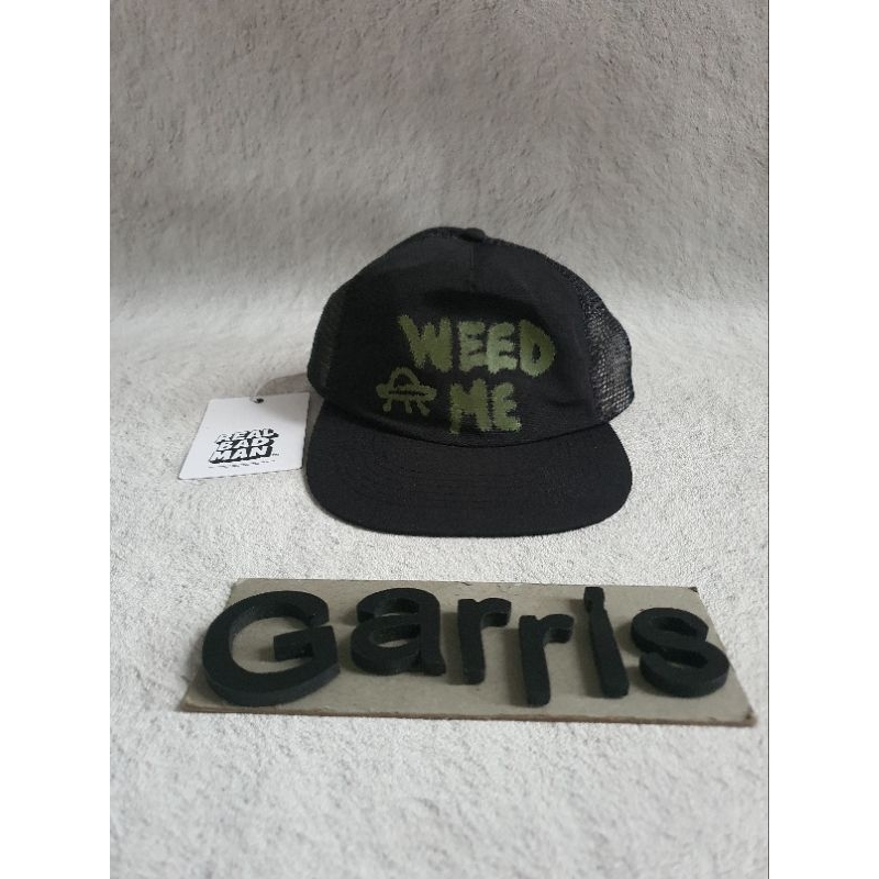 REAL BAD MAN WEED ME 6 PANEL TRUCKER HAT 'BLACK'