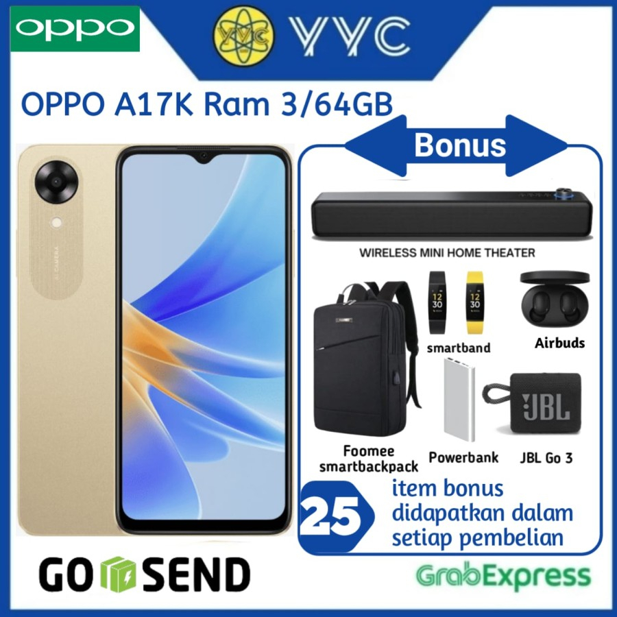 Oppo A17k Ram 3/64GB Ram 3GB Rom 64GB - Garansi Resmi