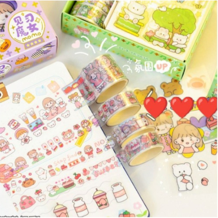 STIKER MOMO WASHI TAPE ROLL - WASHI TAPE ROLL - MASKING STICKER MOMO