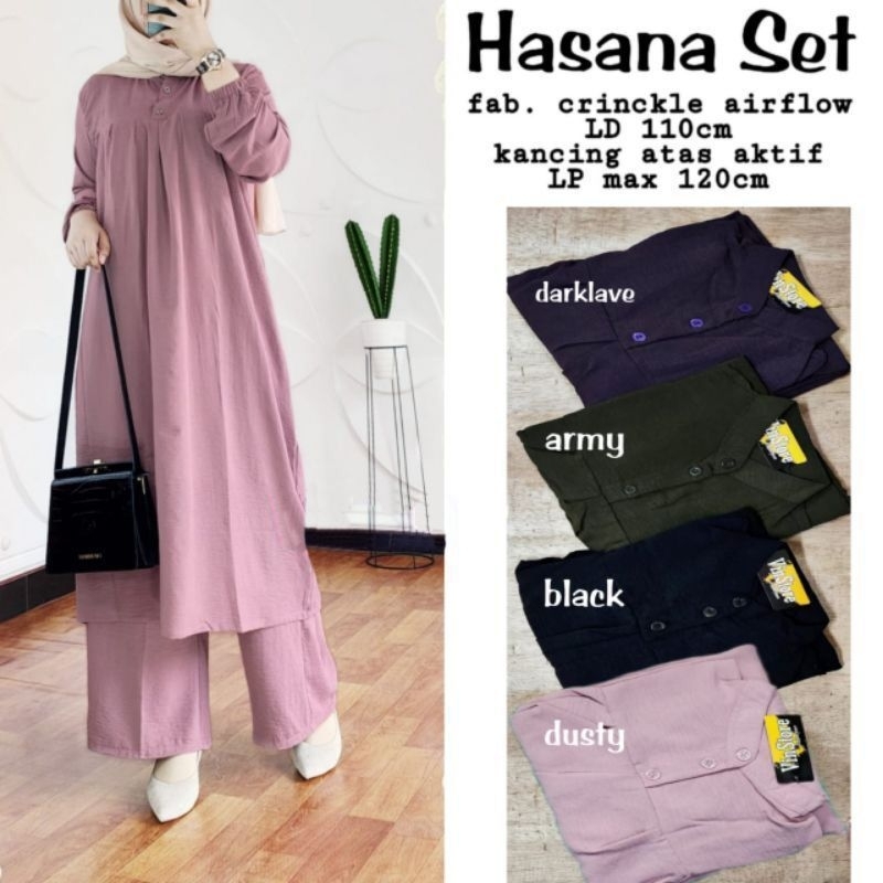 Fashion MUSLIM, baju wanita, baju stelan wanita, setelan, stelan, Baju stelan, fashion wanita, one set. Hasana Set