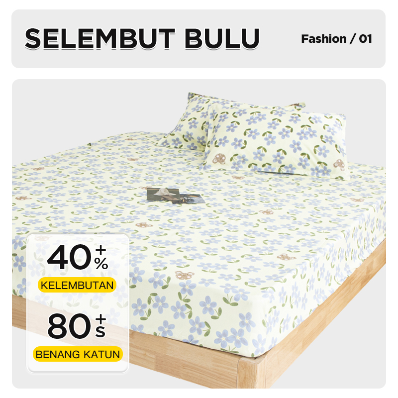 Barnik88 Sprei King 120x200x20 Bantal 2 Seprai Kualitas Bagus Bahan Adem Tidak luntur Kualitas Terbaik termurah