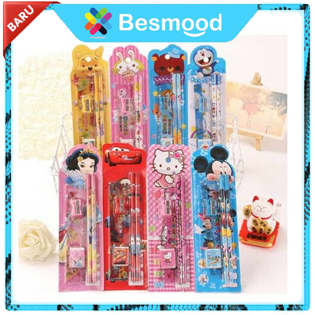 

Besmood Mini Stationery Set Alat Tulis Sekolah 5 in 1 Karakter Lucu STY01