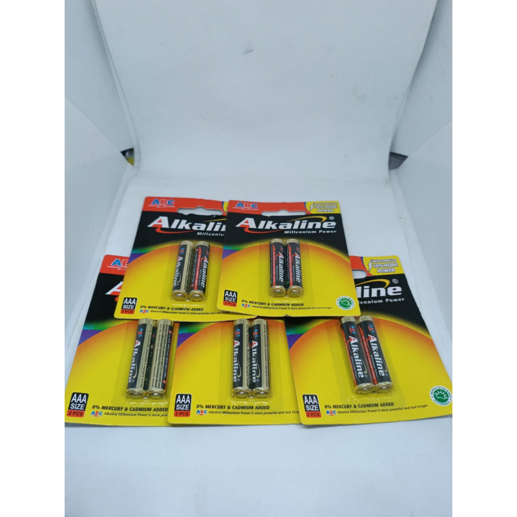 BATERAI BATTERY BAKTRE REMOT AAA A3 MEREK ABC ALKALINE 1 LEMBAR ISI 2 PCS