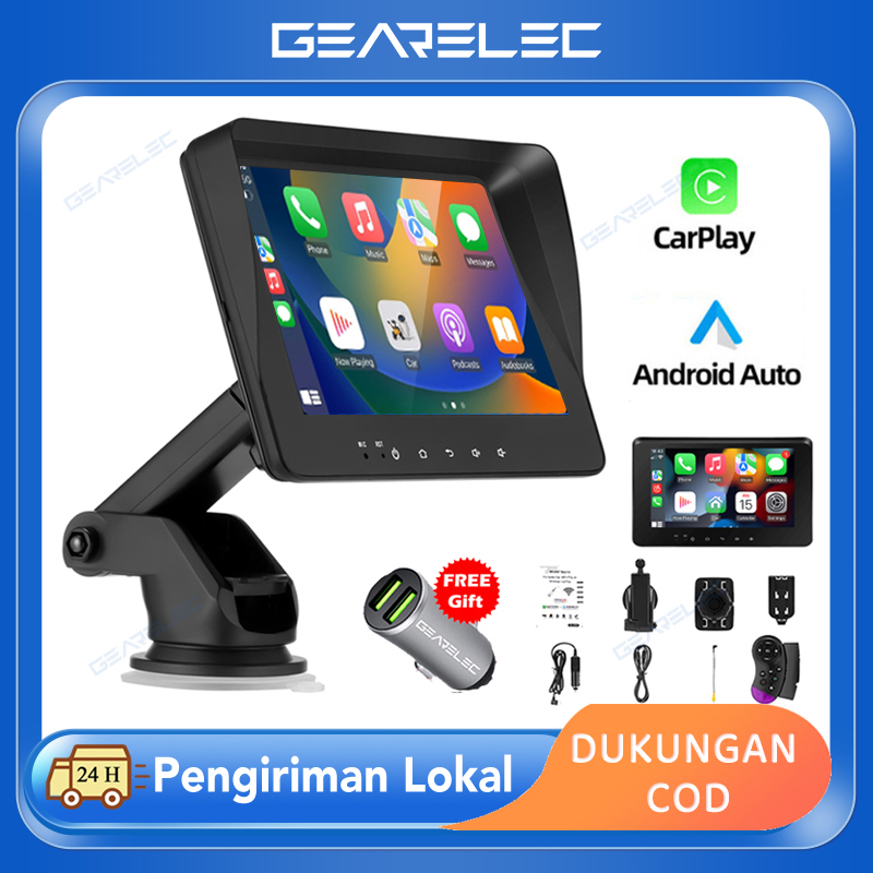 【Hadiah gratis】7 inci  Wireless Wired CarPlay Android Auto Portabel Mobil Stereo Radio MP5 Player Bluetooth FM AUX