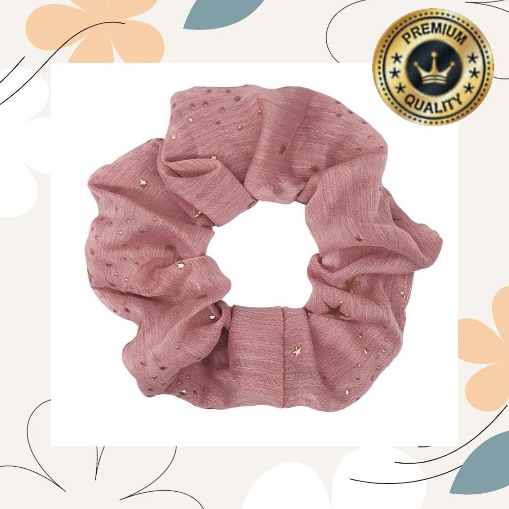 Ikat Rambut Scrunchie Hairband Model Korea Style Motif Bintang