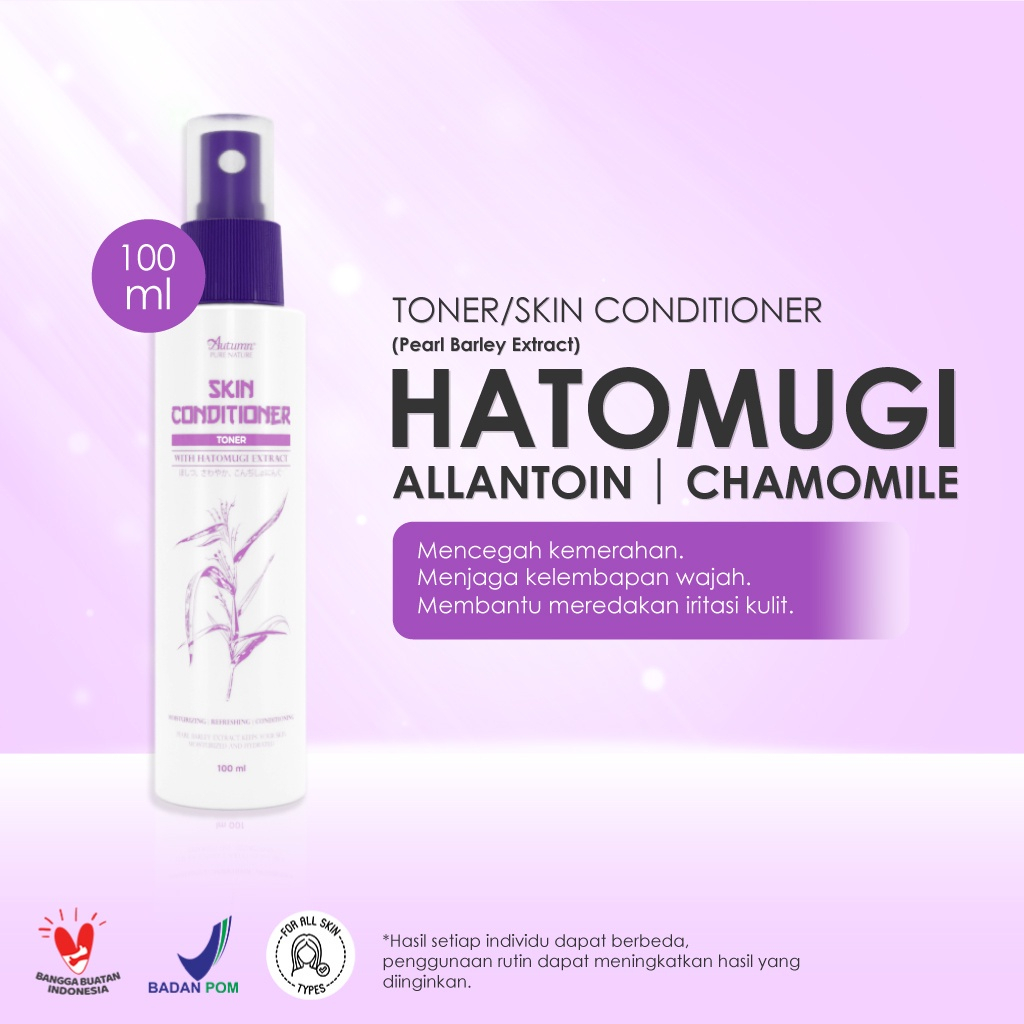 AUTUMN SKIN CONDITIONER TONER TRAVEL SIZE | HATOMUGI l CENTELLA ASIATICA l 24K GOLD