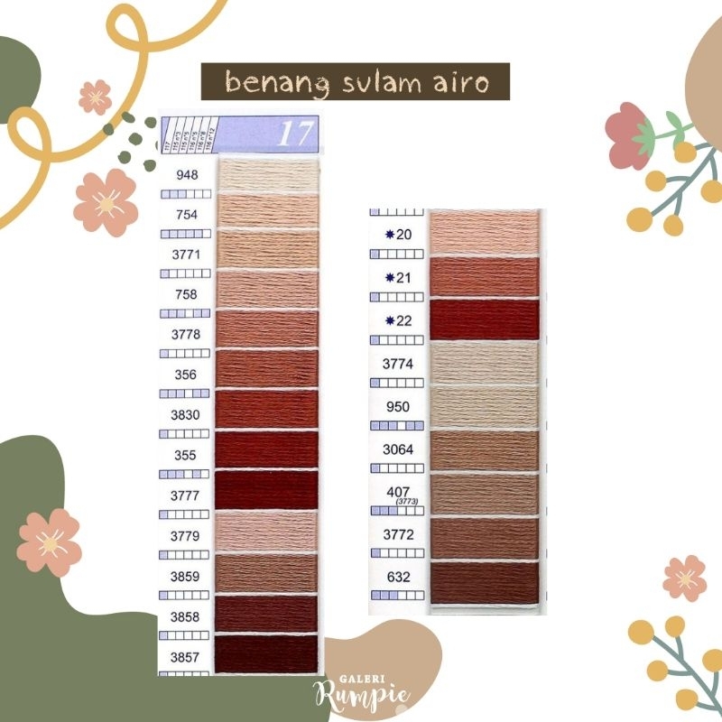 [AIRO] Benang Sulam Embroidery Airo - Coral (Airo Katalog 17)