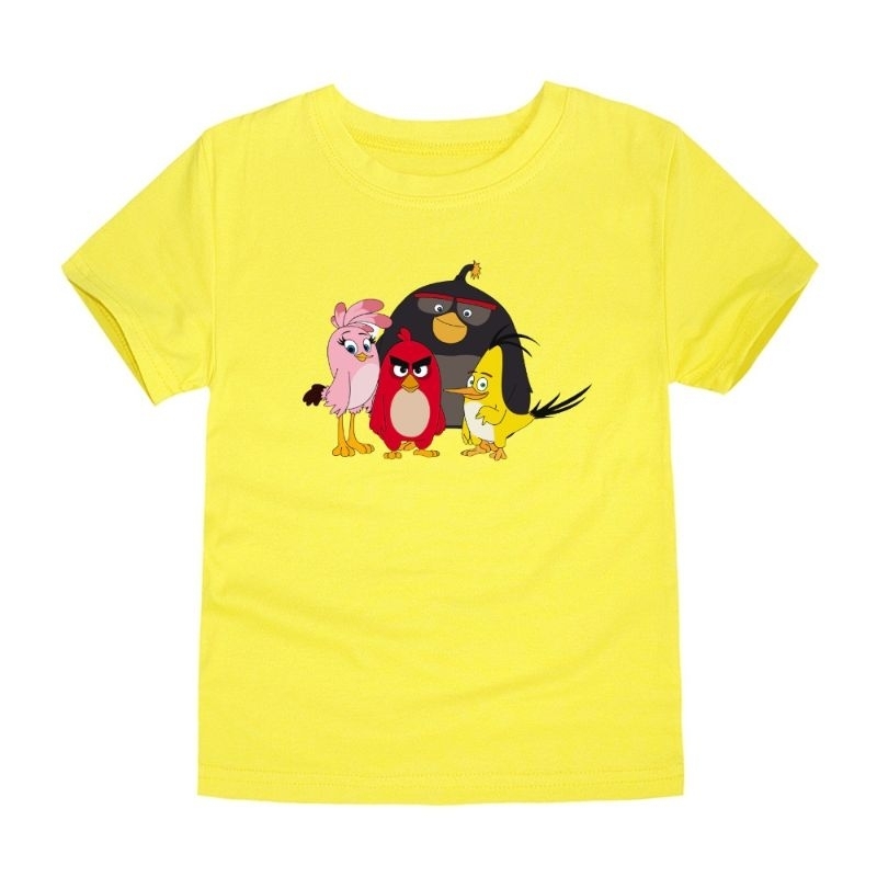 Kaos Baju Anak Angrybird 4 Baju Oblong Anak Lengan Pendek Pakaian Atasan Anak 2-16Th Cod