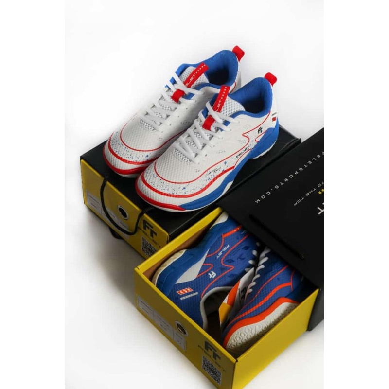 Sepatu Badminton Felet Pro BS 061 White Blue Original