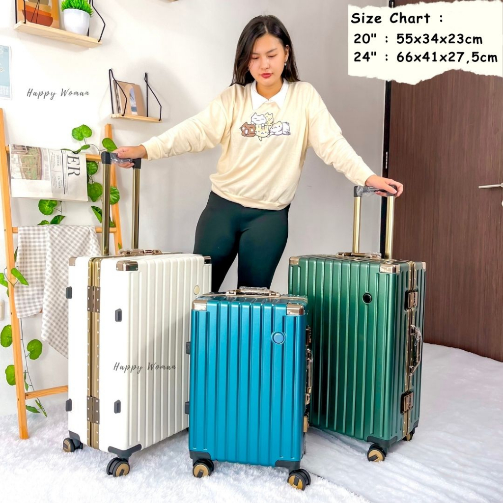 Koper Jarvis Series Cabin Bagasi Import No Zipper Anti Pecah Size 20 Inch 24 Inch Aluminium Frame Luggage