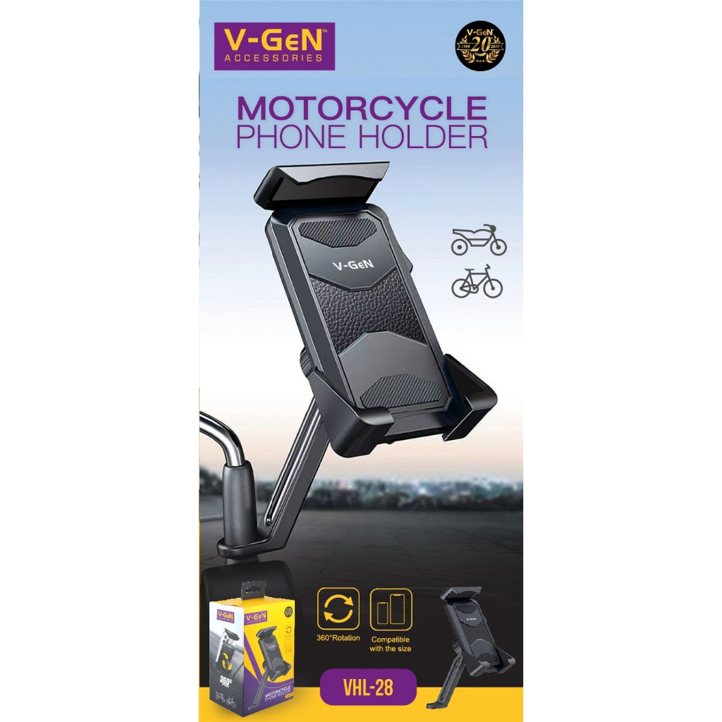 Motorcycle Phone Holder HP Sepeda Motor V-GeN VHL-28 Rotasi 360