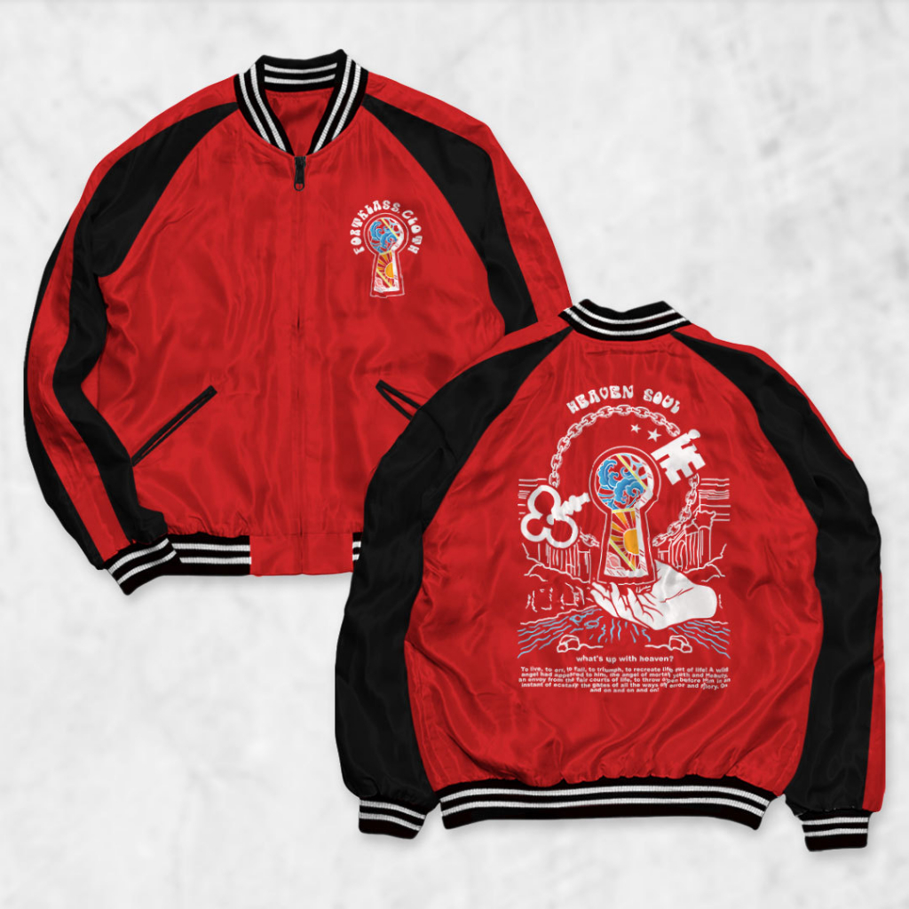 HipNop Jaket Sukajan HEAVEN Sablon Jaket Pria Wanita Distro Unisex Japan Premium Original