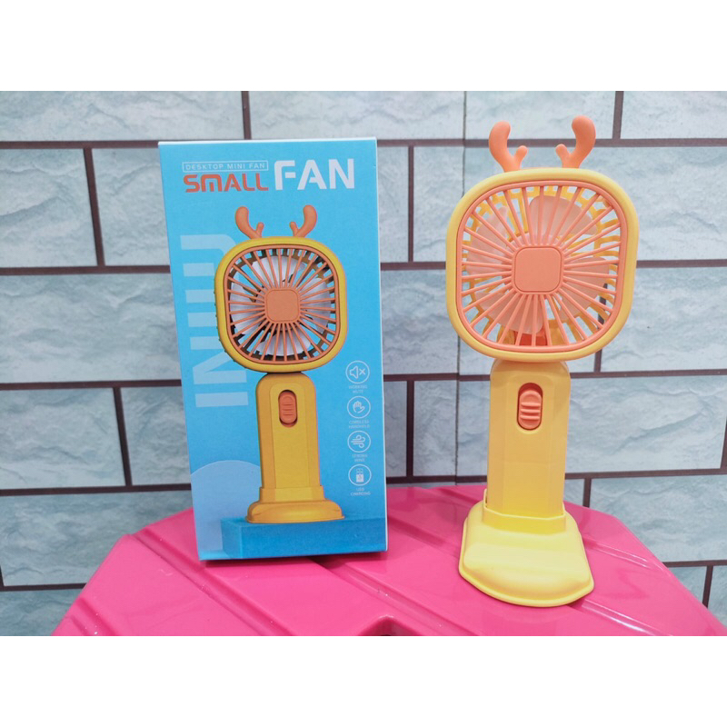 Kipas Angin Mini Portable/Mini Fan USB Rechargeable Desktop Fan/Kipas Motif Tanduk