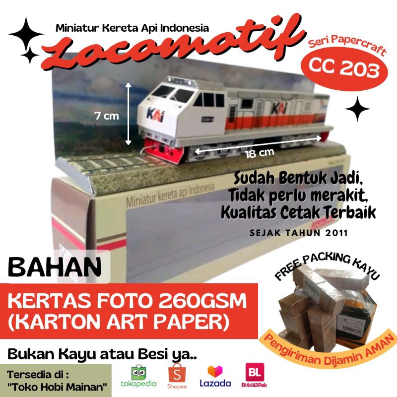 Lokomotif CC203 Logo Baru KAI - miniatur kereta api indonesia