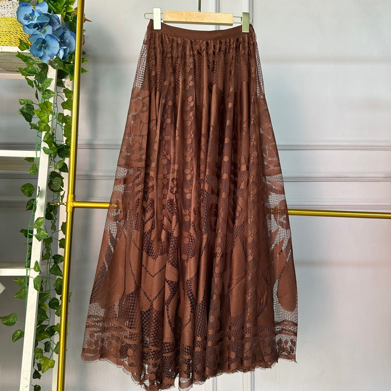 youngmoodis maudy skirt rok brokat skirt brocade kombinasi tile