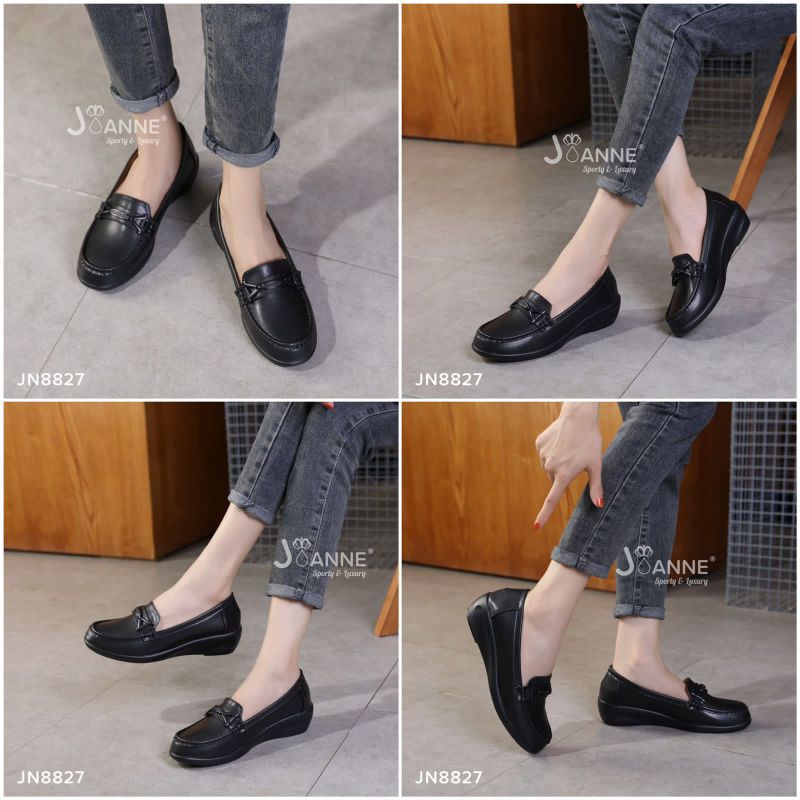 JOANNE Sepatu Wedges Kulit Shoes #JN8827 ORIGINAL