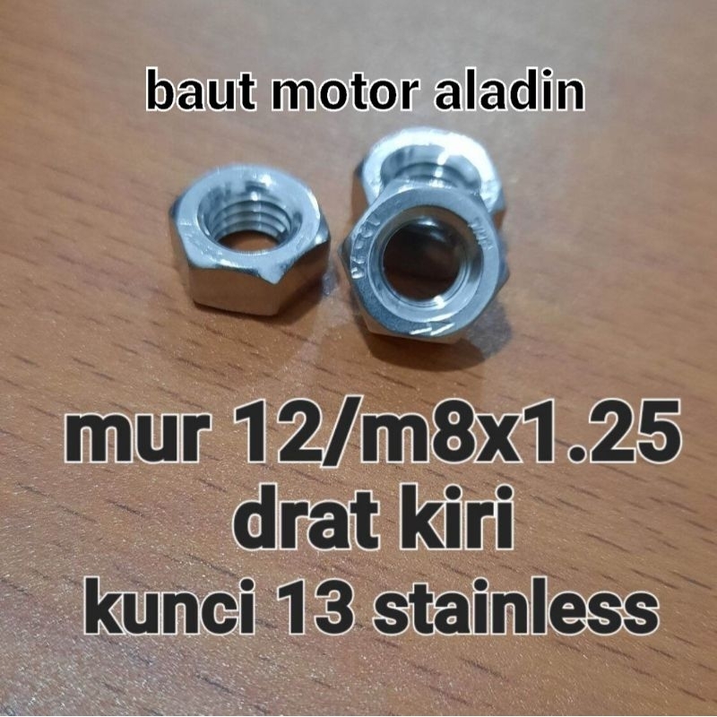 Mur kiri 12/M8 drat 1.25 stainless (3 pcs)