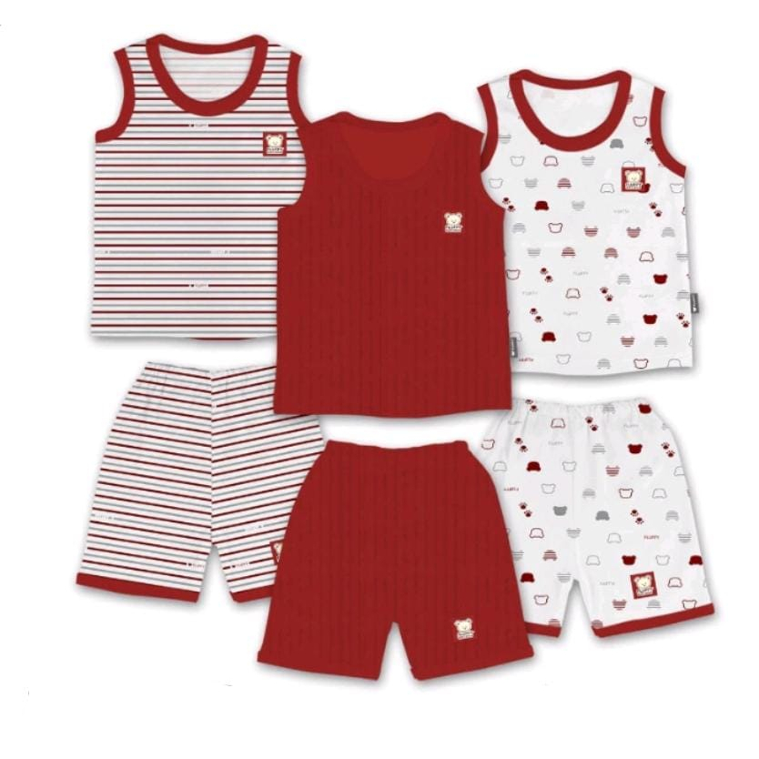 Fluffy Setelan Kutung Celana 3/4 Bold Series 3pcs (FY-MSKD3B/3)