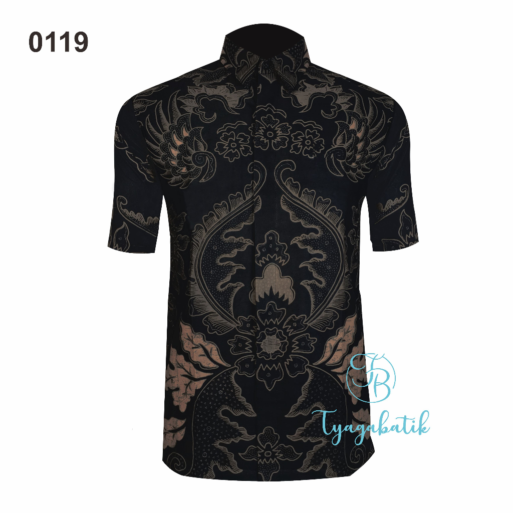 Kemeja Batik Slimfit Lapis Furing Premium Lengan Pendek 0119 Tyaga Batik