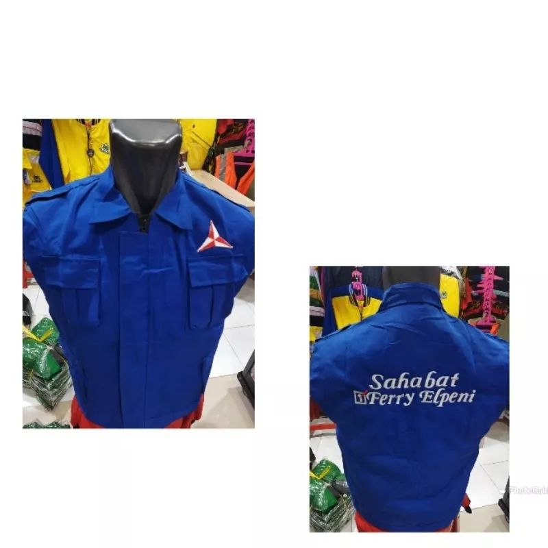 rompi caleg demokrat#rompi demokrat costum bordir