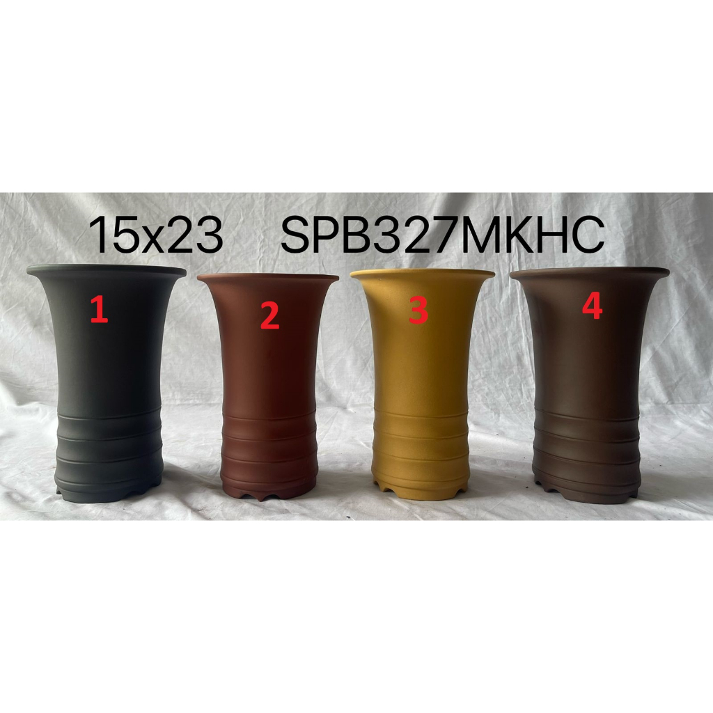 SPB327-15cm Pot Keramik Bonsai Bunga Import Murah Berkualitas Model bulat tinggi