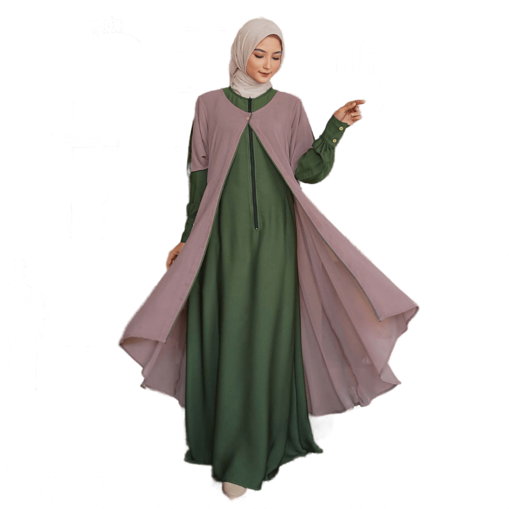 Baju Pesta Gamis Wanita Dewasa / Rauna Aleena - Hijau / Fashion Muslim