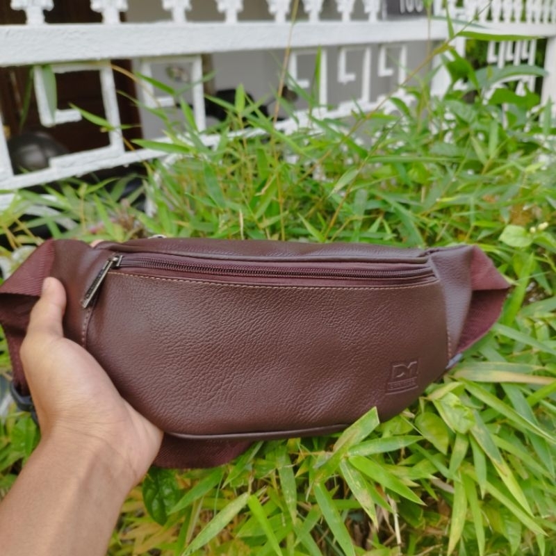 Tas Selempang Pria Kulit PU Premium | Waistbag Pria Original Merk DM