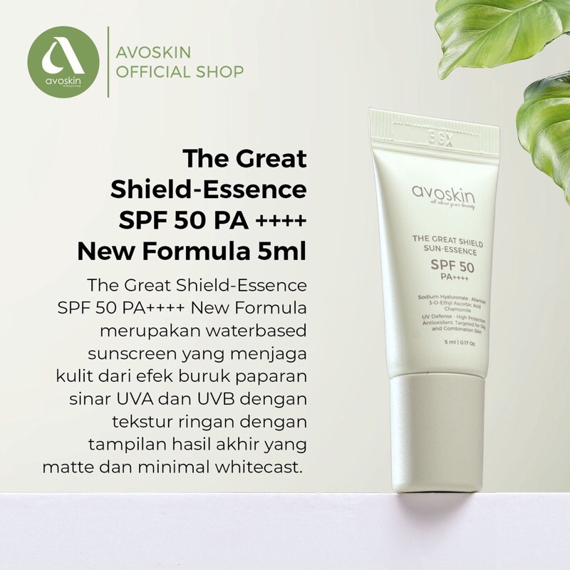 Avoskin The Great Shield Sun-Essence Spf 50 PA++++ | Travel Sunscreen for Oily &amp; Combination Skin