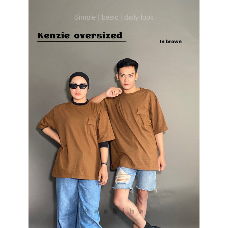 RAABIHA | Kenzie Oversize  Couple Pocket Polos | Kaos couple | Oversize Unisex | Kaos Polos Oversize