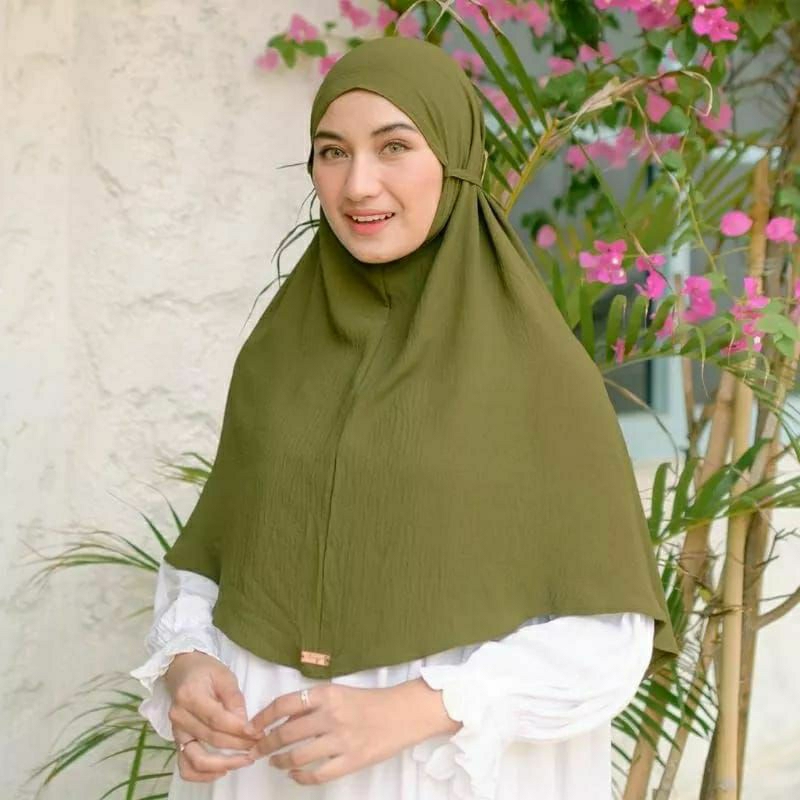 Bergo Maryam Crinkle L/Jilbab Instan Crinkle