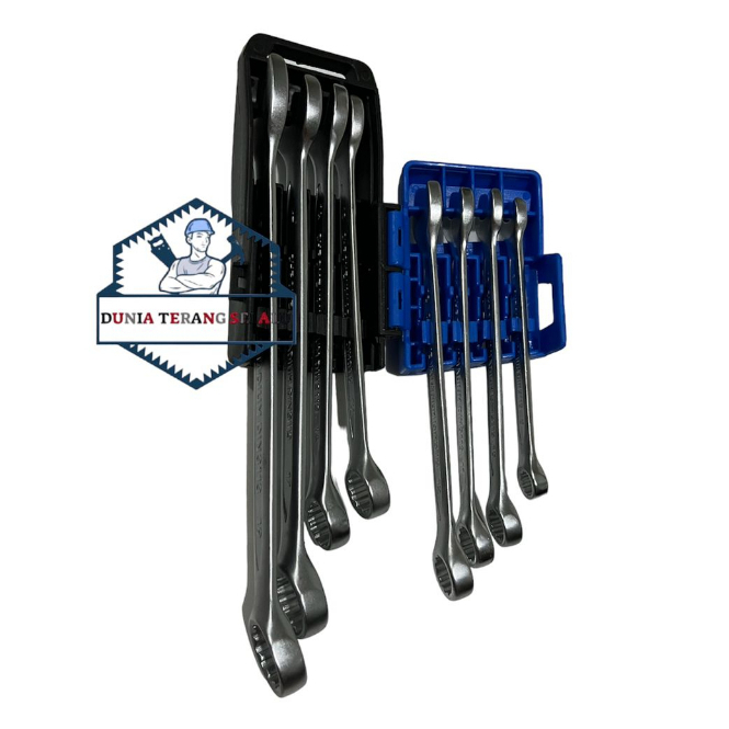 MOLLAR - Kunci Ring Pas Set 8pcs (8-19mm) CrV Cold Stamp - Kunci RingPas Kombinasi Set 8 Bj Rak Plastik - Combination Wrench Set 8 Pcs - Combination Spanner MOLLAR 8 Pc Set 8 19 mm MLR-KCRP08819