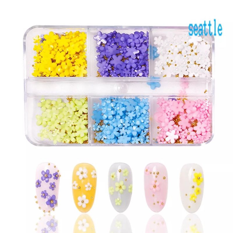 Ornamen Bunga 3D Untuk Dekorasi Nail Art Charms