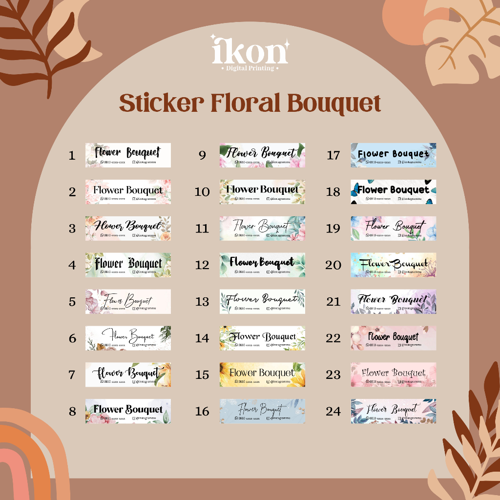 

STICKER FLORAL BOUQUET UKURAN 1,5x7 / STIKER BUNGA