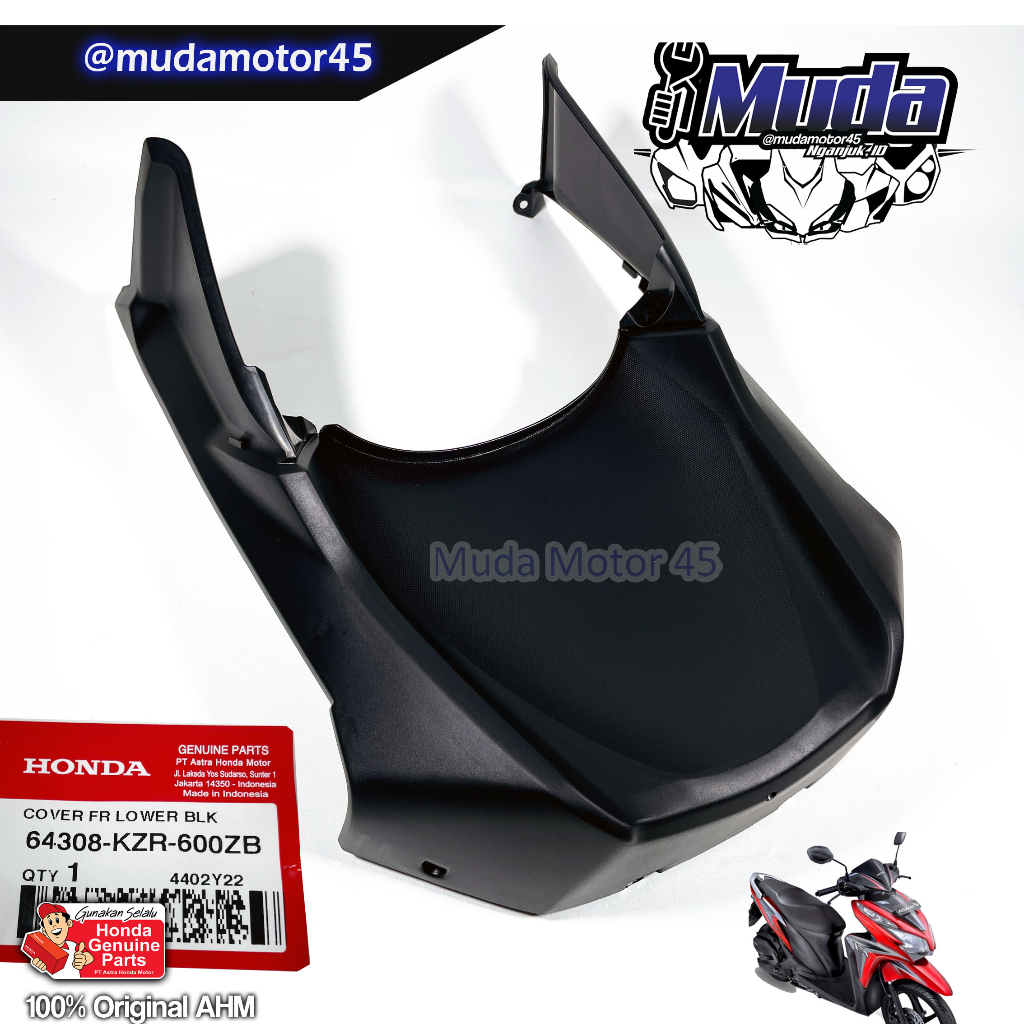 PARU VARIO 125 LAMA COVER FR LOWER 64308-KZR-600ZB FRONT COWL KAP DEK TEBENG BAWAH BELAKANG RODA LUM