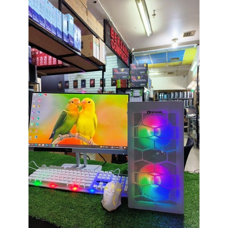 PC Gaming core i7 monitor led  key mouse full set siap pakai