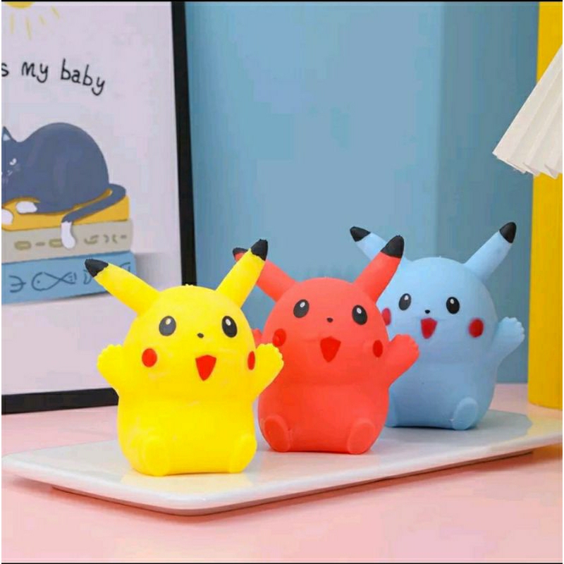 MAINAN SQUISHY PIKACHU JUMBO / DINO ANIMAL MAINAN PENCET VIRAL PREMIUM