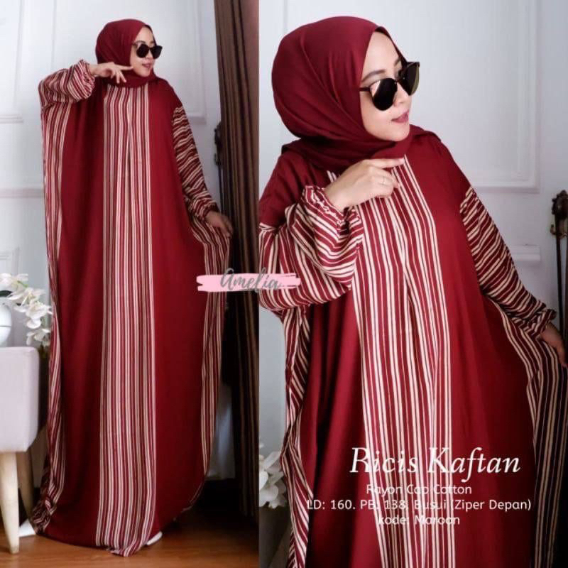 GROSIR DASTER KAFTAN RICIS | RAYON SUPER GRADE A | RESLETING DEPAN BUSUI | RENDA (VIRAL 2023)