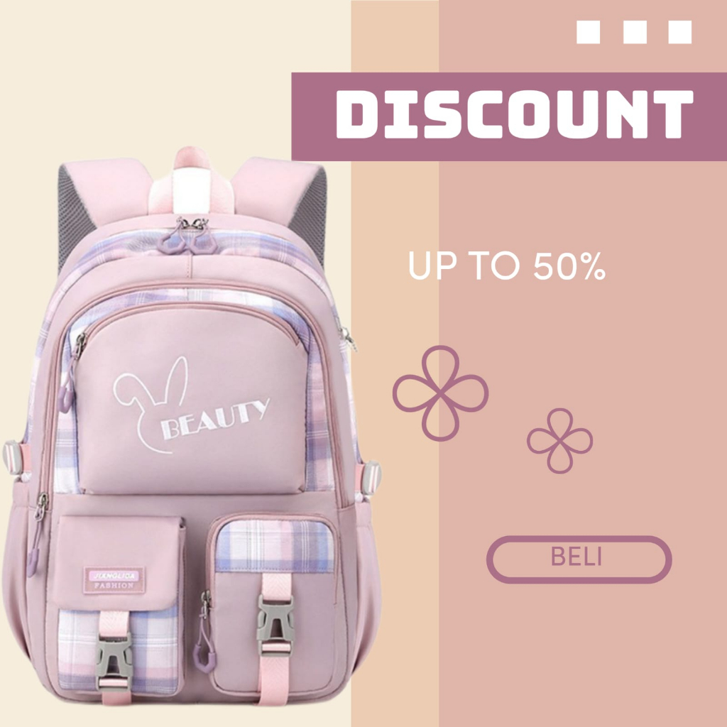 Tas Sekolah anak Tas Ransel Casual cewek 3 in 1 Luminous Backpak Tas Sekolah TR804