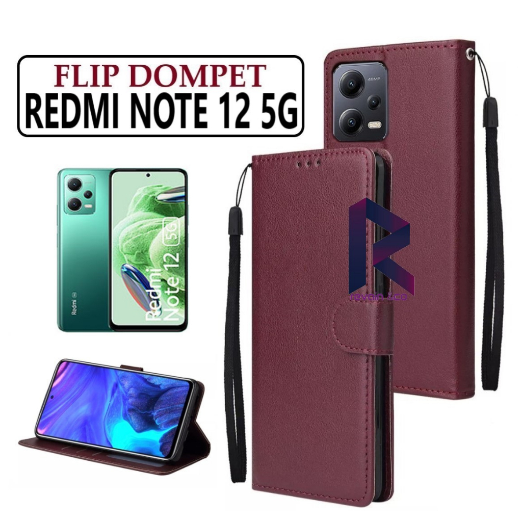 CASE XIAOMI REDMI NOTE 12 5G DOMPET FLIP WALLET LEATHER KULIT PREMIUM SARUNG BUKA TUTUP FLIP CASE XIAOMI REDMI NOTE 12 5G